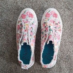 Floral slip on sneakers
